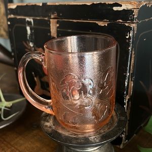 Pink Depression Glass Mug Made in France